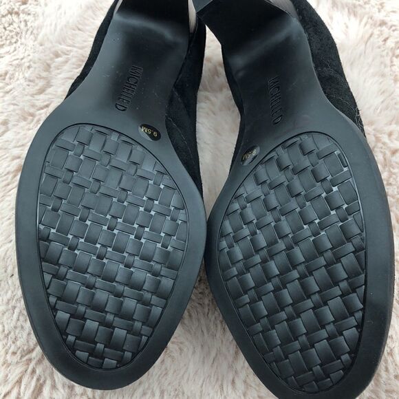 Michelle D leather suede elastic goring heel booties - Picture 7 of 8